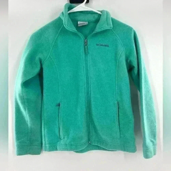 Columbia girls size medium mint green full zip jacket with pockets - Picture 1 of 7